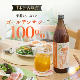 ゴールデンサジー 890ml 1日30~80ml 軽量カップ付き サジージュース 果汁100％ 国産 オーガニック 純正サジー 鉄分 リンゴ酸 ミネラル ビタミンC βカロテン アミノ酸 ビタミンE 健康食品 送料無料 スーパーフード 栄養補給／FABIUS（ファビウス）