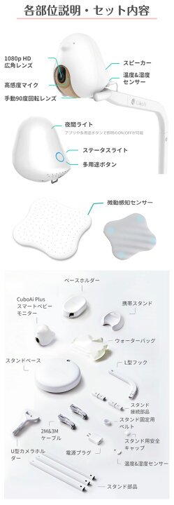 楽天市場】【正規販売店 1年保証】ベビーモニター CuboAi Plus 