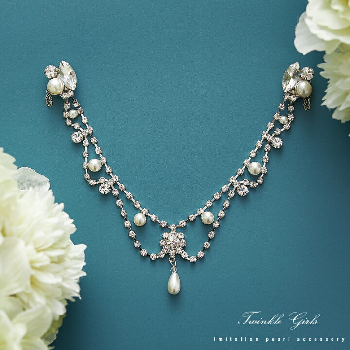 楽天市場】結婚式 アクセサリー ネックレス ラインストーン パール  