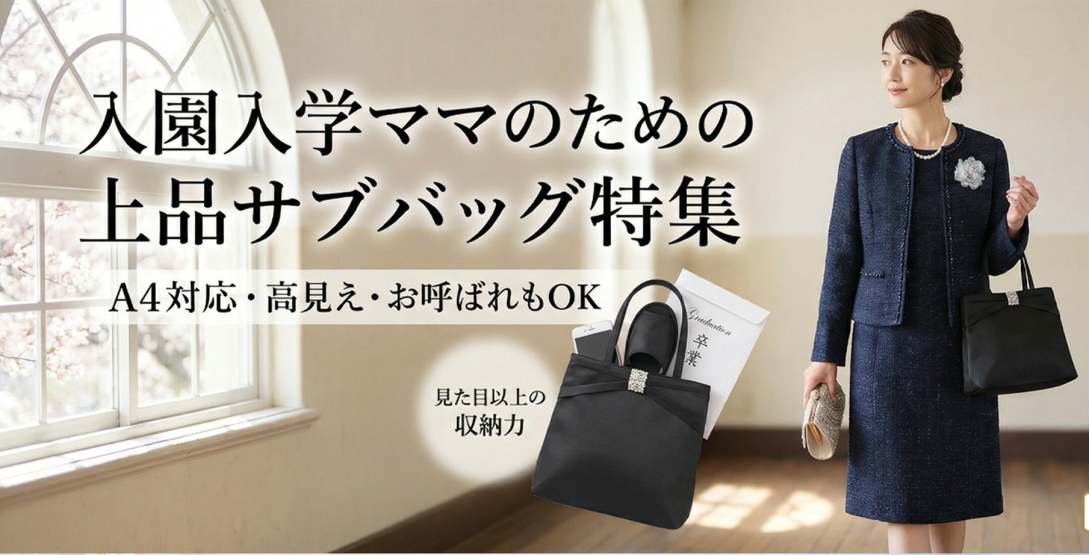 入学式に人気のサブバッグお早めにご用意をお願いします