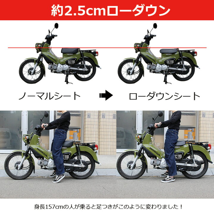 楽天市場】スーパーカブ C110 クロスカブ CC110 ローダウン シート 
