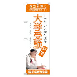 のぼり旗 大学受験 のぼり | 受験 対策 進学塾 予備校 入試 対策 | 四方三巻縫製 S03-0097C