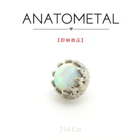 18金 ホワイトゴールド 3mm キング エンド 単品 (ホワイトオパール) ANATOMETAL