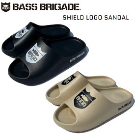 リカバリーサンダル BASS BRIGADE バスブリゲード サンダル BRGD SHIELD LOGO SANDAL- BLACK / SAND - BCSD54 シールドロゴサンダル バスフィッシング バス釣り ソールが厚めのリカバリーサンダル 送料無料