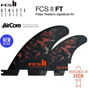 FCS2 �G�t�V�[�G�X2 �t�B�� ���������I FCS2 ATHLETE SERIES FILIPE TOLEDO TRI FIN SET GROM�T�C�Y Black/Red �t�B���y�E�g���h �g���C�t�B��/�V���[�g�{�[�h�p�t�B�� FCS2 3�{�Z�b�g