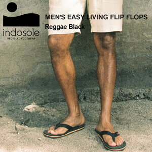 �y�p�b�P�[�W�����z���z�r�[�`�T���_�� �����Y INDOSOLE �C���h�\�[�� MEN�fS EASY LIVING FLIP FLOPS -Reggae Black- �T���_��/�T�[�t�B��/�A�E�g�h�A/�L�����v/�X����