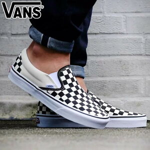 VANS ���@���Y �o���Y Classic Slip-On �X���b�|�� Black/Whitechckerboard VN000EYEBWW �`�F�b�J�[�{�[�h �X�j�[�J�[ �V���[�Y �C ������� �����Y ���f�B�[�X