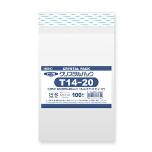 �y���[���֑Ή��zHEIKO OPP�� �N���X�^���p�b�N T14-20(�e�[�v�t��) 100�� ��0�D03×��140×��200�{�e�[�v����40mm