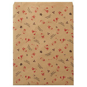 HEIKO クリスマス平袋 柄小袋 Rタイプ R-10 まめまめサンタ 200枚 幅250×高330mm