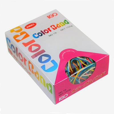 【4個までメール便対応】IGO カラーゴムバンド Ｎｏ．16【1箱100ｇ・約570本入】カラー輪ゴム・10色ミックス | ツーリーフ