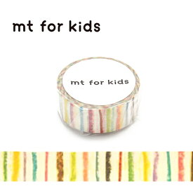 【メール便対応】【カモ井】「mt」マスキングテープ mt for kids しましま MT01KID019 15mm×7m