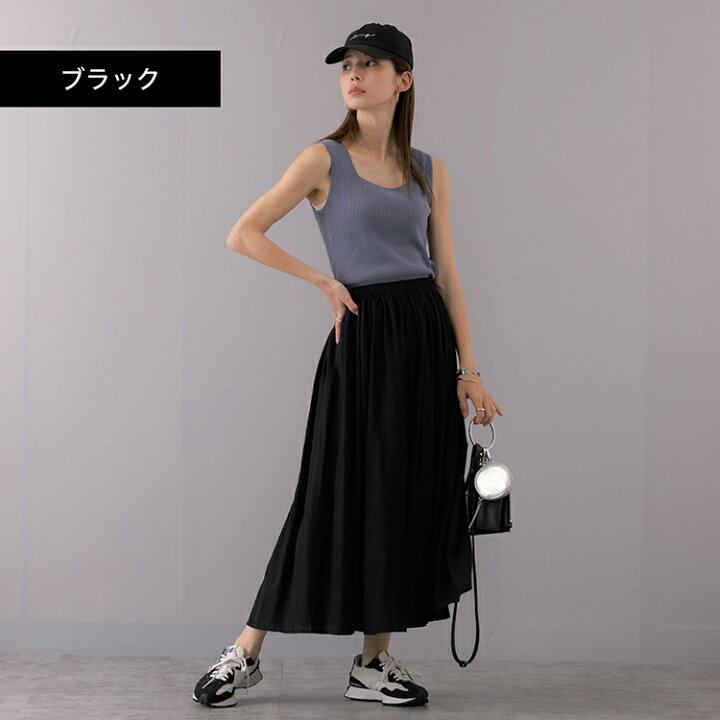 楽天市場】麻混 最強素材のギャザーロングスカート｜ 85cm丈 