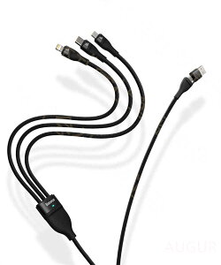 3in1 iPhoneP[u 1.3m }[d ͒[q o͒[q ϋv Android Micro USB Type-C [dP[u [d ^ubg iOS [