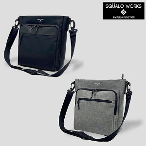 SQUALO WORKS �X�N�A�[�����[�N CHAMBRAY POLYESTER SQUARE CROSS BAG �V�����_�[�o�b�O �o�b�O �J�o�� ��