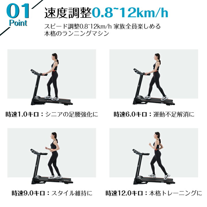 楽天市場】ランニングマシン 時速0.8~12km ランニングマシン-8051 
