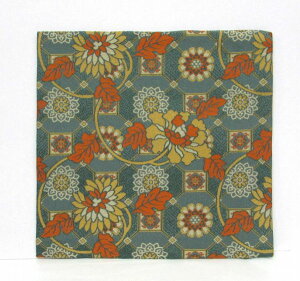 <茶道具・お稽古用品>古帛紗 正絹 「蜀紅菊牡丹唐草文」 扱いやすい正絹の古帛紗です 母の日 誕生日 プレゼントに 和風雑貨 敷物