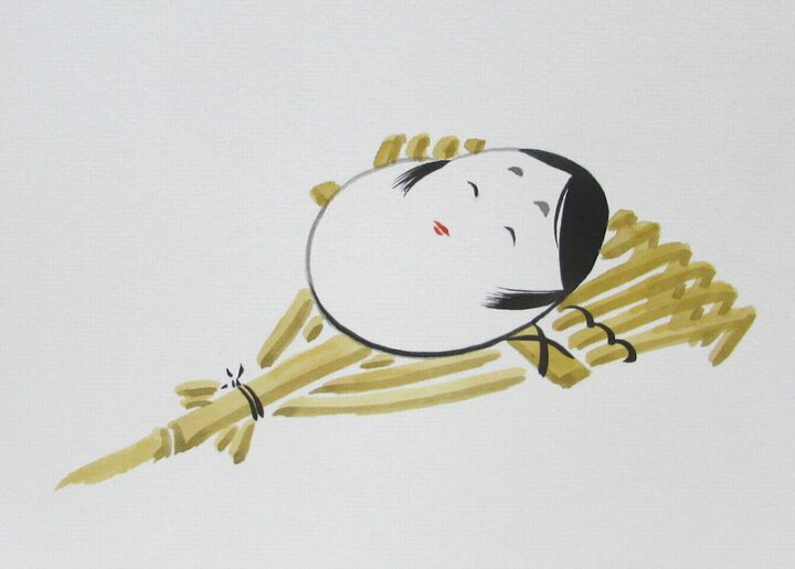 楽天市場】＜茶道具・掛け軸 色紙＞画賛色紙 お福のお面の画・「福は内 