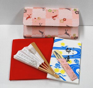 <茶道具・お稽古セット>帛紗セットA 正絹の帛紗が入りました、入門5点セットです。これから始められる、初心者の方の入門用の袱紗セットにもいかがでしょうか。赤色の帛紗がセット