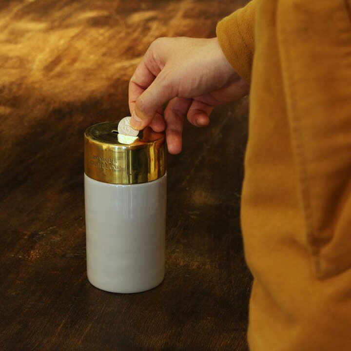 楽天市場 貯金箱 500円玉 おしゃれ かわいい インテリア 北欧風 缶 シンプル 円柱型 円筒型 グレー ゴールド 真鍮 可愛い 引っ越し祝い 一人暮らし 誕生日プレゼント Enamel Coin Bank Monique Chartland Tycoon インテリア雑貨 家具