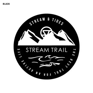 ステッカー シール 車 スーツケース スマホ かっこいい おしゃれ アウトドア ブランド キャンプ 釣り サーフィン ストリームトレイル Stream Trail STICKER STREAM&TIDES