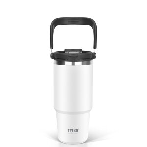 【特典付き】【P10】TYESO公式店 ストロー付きタンブラー 水筒 蓋付き 600ml/750ml/1050ml 保冷 保温 真空 広口 ステンレスボトル ボトル 取っ手 1L 二重断熱構造 持ち運び 直飲み 運動 自転車