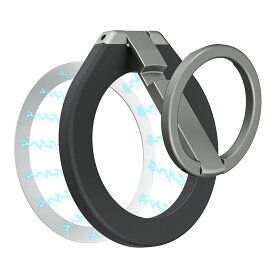 スマホリング スタンド スマホリング MagSafe対応 マグネット式 携帯電話 ホルダー 角度調整 スタンド スマホリングホルダー 簡単着脱 薄型 折り畳み 磁気増強 iPhone android共用 360度回転 マグセーフ 磁石 携帯 リング