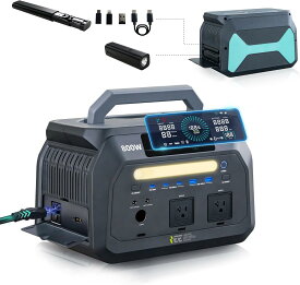 IEETek ポータブル電源 512Wh 800W P800 瞬間最大1600W リン酸鉄 長寿命10年 70分で急速フル充電 小型軽量コンパクト UPSパススルー機能 キャンプ アウトドア 停電対策 防災 純正弦波 ソーラーパネル対応