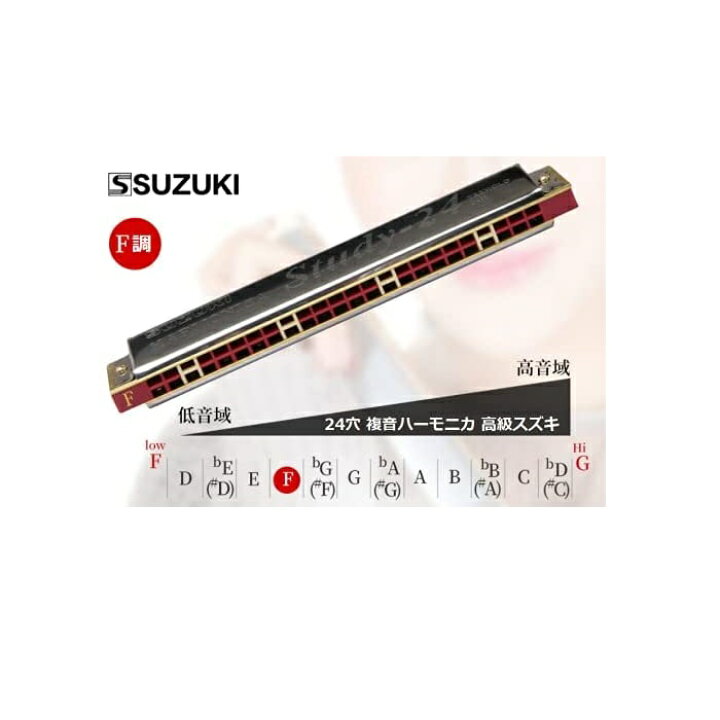 楽天市場】SUZUKI -24H C 24穴 複音ハーモニカ 高級スズキ 複音 