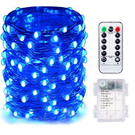 LEDイルミネーションライト ジュエリーライト 100球 10m 電池式 リモコン付 8パターン 点滅 点灯 タイマ…