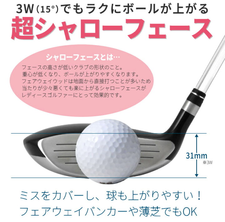 楽天市場 女性用ドデカフェアウェイウッド Larouge Ht2レディース ショートウッド ミスに強く球が上がりやすい 3w 5w 7w 9w 11w 13w 15w 17w 19w 21w ゴルフクラブ デカ短 製造直販ゴルフ屋 製造直販ゴルフ屋