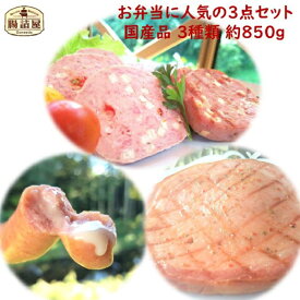 ハム ソーセージの腸詰屋【 お弁当に人気の3点セット 】合計約850g3種類 3パック入りハムステーキ チーズソーセージピッツァケーゼ の3点セット プレゼント ハム ソーセージ おつまみ 詰め合わせ ギフト セット 父の日 御中元 お中元