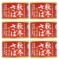 賞味期限2,027.11まで！6缶セット 国産 秋 冬 サバ 味噌煮 1缶 固形量 110g 内容量 170g 木の屋 石巻水産…