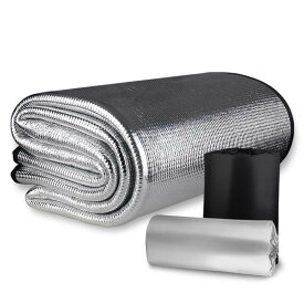 8mm 銀マット 極厚 アルミ断熱シート アルミフィルム ピングシート 両面アルミ 防水 防湿 断熱 （100/150/200/250/300cmx200cm） ピクニックシート キャンプマット レジャーシート 四季適用 防災 車中泊 寝袋マット 収納袋付