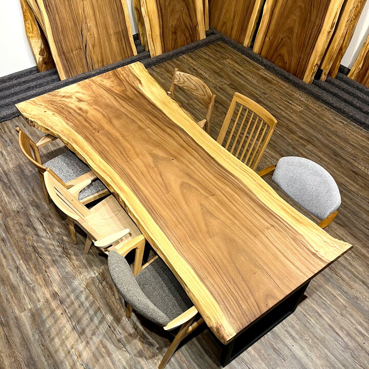 楽天市場】新春セール 一枚板 テーブル モンキーポッド 6人用 8人用 幅 