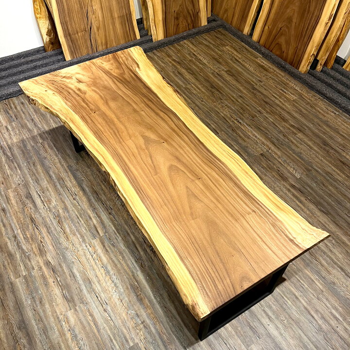 楽天市場】一枚板 ダイニングテーブル モンキーポッド 220cm 6人掛け 8 