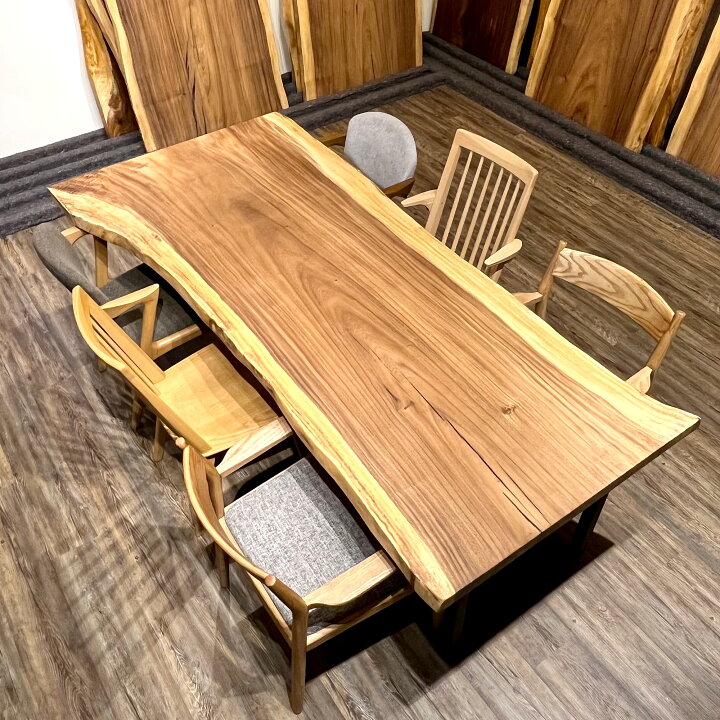 楽天市場】【一枚板 ダイニングセット】モンキーポッド 一枚板テーブル 