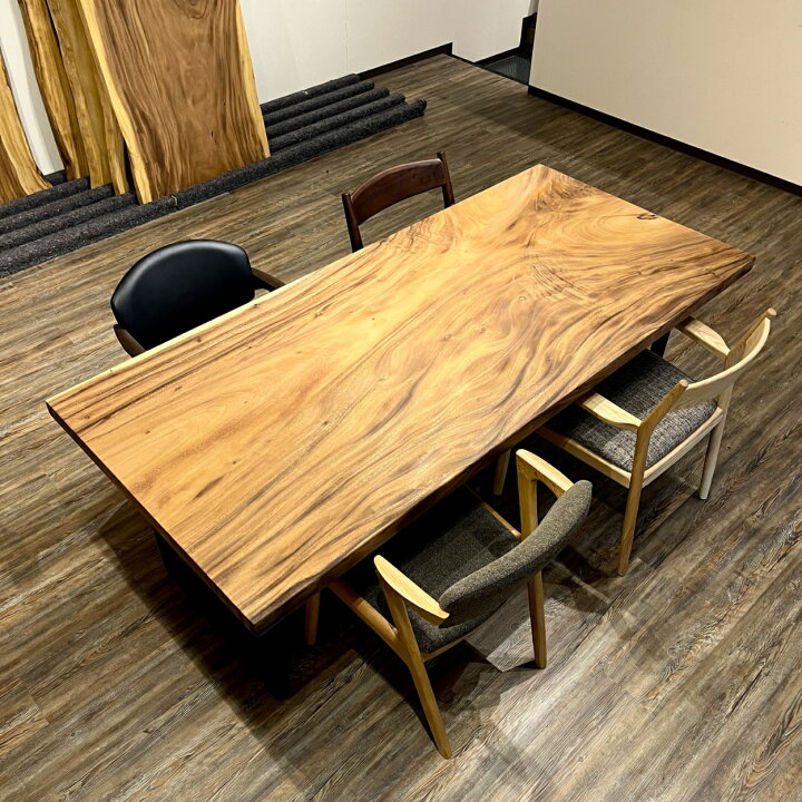 楽天市場】【一枚板 ダイニングセット】モンキーポッド 一枚板テーブル 