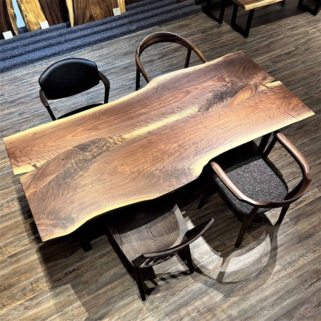 楽天市場】テーブル 無垢 ダイニングテーブル ウォールナット テーブル