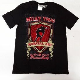 Tシャツ 黒 赤MARTIAL ボクシング ムエタイ/キックボクシング/大人用/インナー/トレーニング