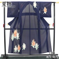 楽天市場】夏着物 絽 紺色の通販