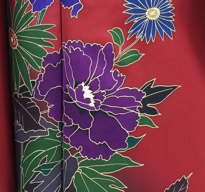 楽天市場】【中古】 振袖 リサイクル レディース 正絹 レッド 身丈  