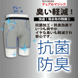 紳士日本製抗菌消臭エチケットロングニットパンツちょい漏れ滲み出し防止