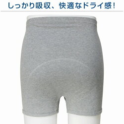 紳士日本製スピード吸収&消臭安心トランクス100cc対応グレー2枚組