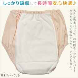 婦人日本製スピード吸収&消臭安心ショーツ小花柄腰ゴムタイプ大容量150cc対応2枚組