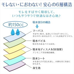 婦人日本製スピード吸収&消臭安心ショーツ小花柄腰ゴムタイプ大容量150cc対応2枚組