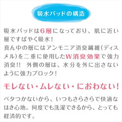 婦人日本製スピード吸収&消臭安心ショーツ小花柄腰ゴムタイプ大容量150cc対応2枚組