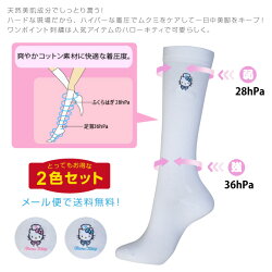 【メール便で送料無料】強圧設計ナースキティコットンハイパー着圧ハイソックス/段階着圧ソックス/