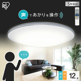 シーリングライト 12畳 調光調色 調光 調色 CL12DL-6.1MUV 5499lm 音声操作 おしゃれ 北欧 昼光色 電球色 10段階調光 11段階調色 リモコン付 アイリスオーヤマ LED シーリング LEDシーリングライト 照明 電気 長寿命 明るい 節電 省エネ 薄型[2606SI]