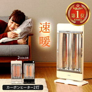 \ランキング1位常連/電気ストーブ 省エネ 暖かい 小型 おしゃれ オフィス 足元 コンパクト 遠赤外線 TEKNOS カーボンヒーター2灯 ストーブ 電気ヒーター ヒーター リビング 脱衣所 暖房 首振