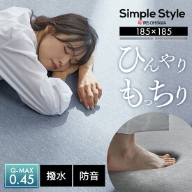 ラグ マット 185×185 ラ・クッションラグ 接触冷感 ACR2C-1818 グレー ブルー ラグ マット 185×185 2畳用 接触冷感 極厚 撥水 はっ水 防音 すべり止め ひんやり 子供 ペット 夏 Simple Style アイリスオーヤマ